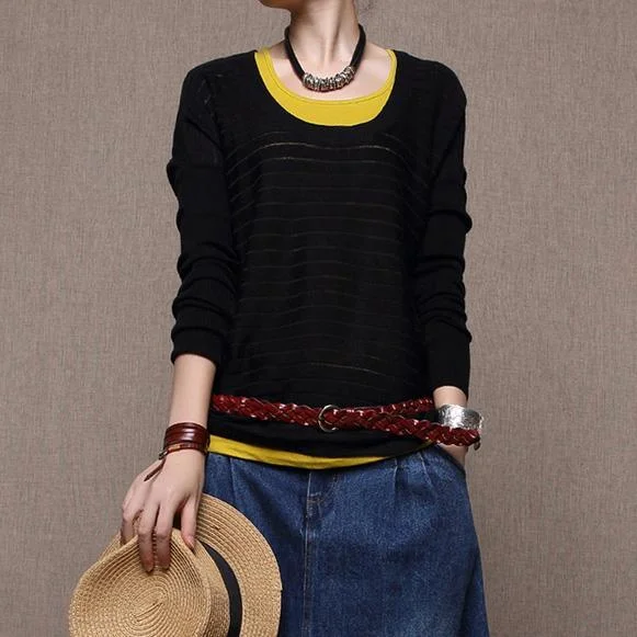 Black woolen sweater knitwear