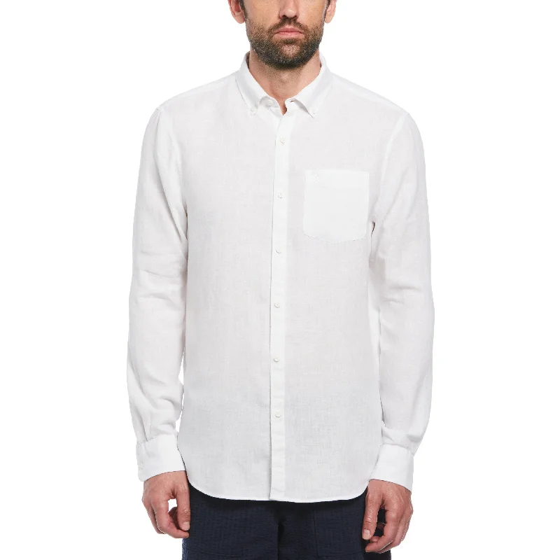 Delave Linen Long Sleeve Button-Down Shirt