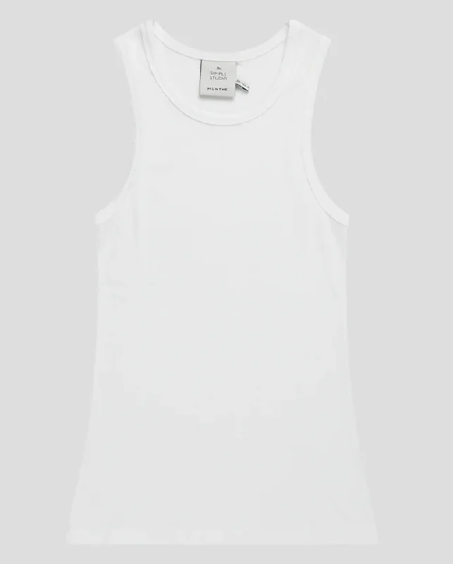 Peach ribbed vest WHITE