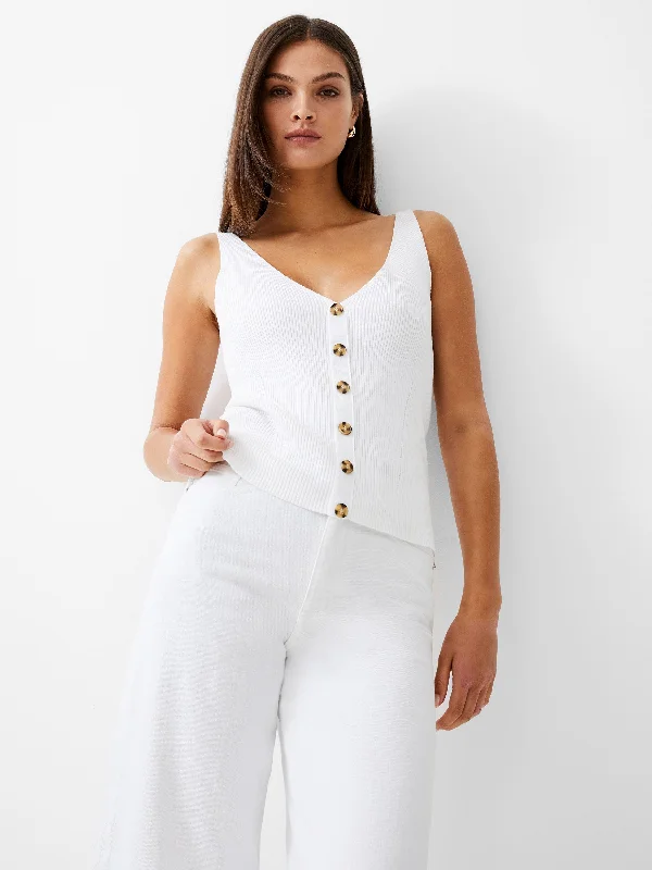 Ribbed Button-Through Vest